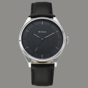 Titan Workwear Quartz Analog Black Dial Leather Strap Watch for Men 1