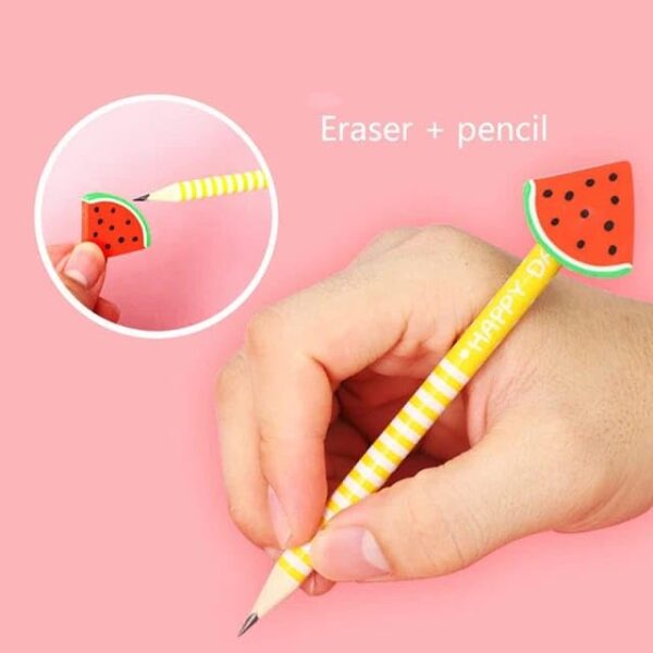 Pack of 12 Cartoon Pencil & Eraser Set for Kids