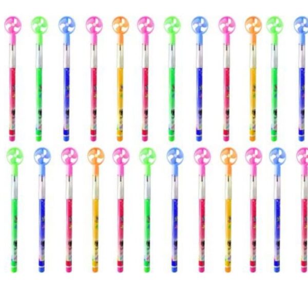 Pack of 12 Unicorn Pencils with Fan & Whistle Tops